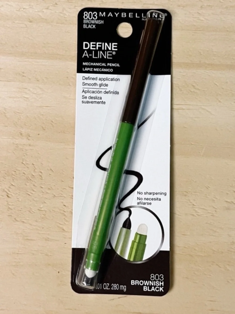 Maybelline 2 Define A-Line Mechanical Eyeliner Pencils Brownish Black #803